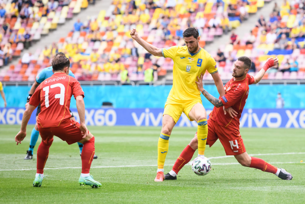 west-ham-united-transfer-gossip-david-moyes-target-gent-striker-roman-yaremchuk-euro-2020-ukraine-shoots-at-goal-north-macedonia