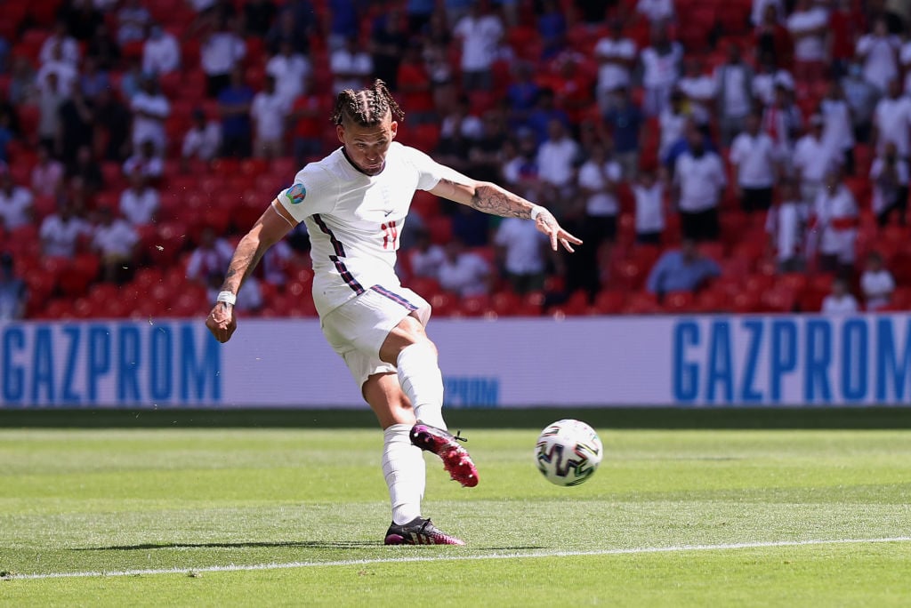 Kalvin Phillips hits a volley as England beat Croatia at Euro 2020