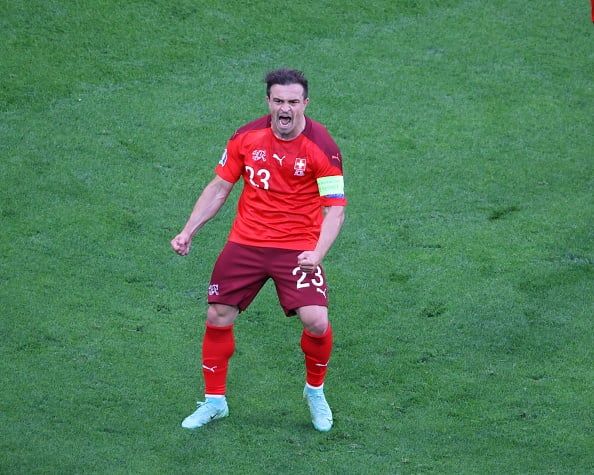 Xherdan Shaqiri (23) of Switzerland celebrating during the