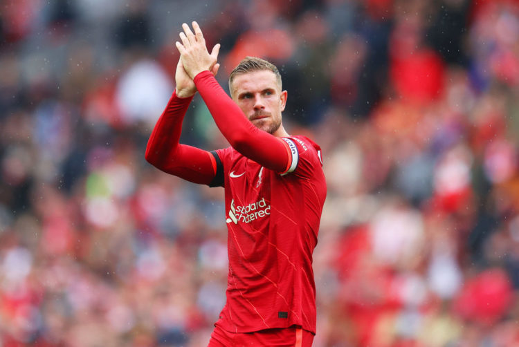 Jordan Henderson and Granit Xhaka react as Xherdan Shaqiri leaves Liverpool for Lyon