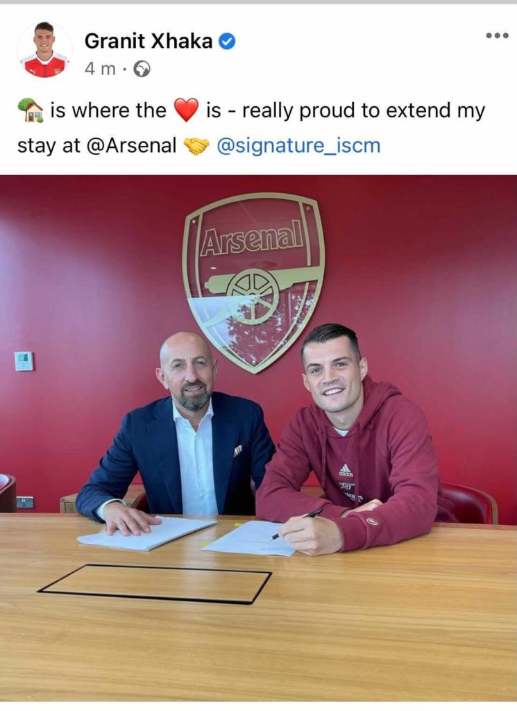 Xhaka Facebook Arsenal
