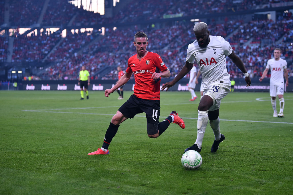 Serge Aurier reacts to stunning moment of skill from Tottenham star Tanguy Ndombele against Rennes