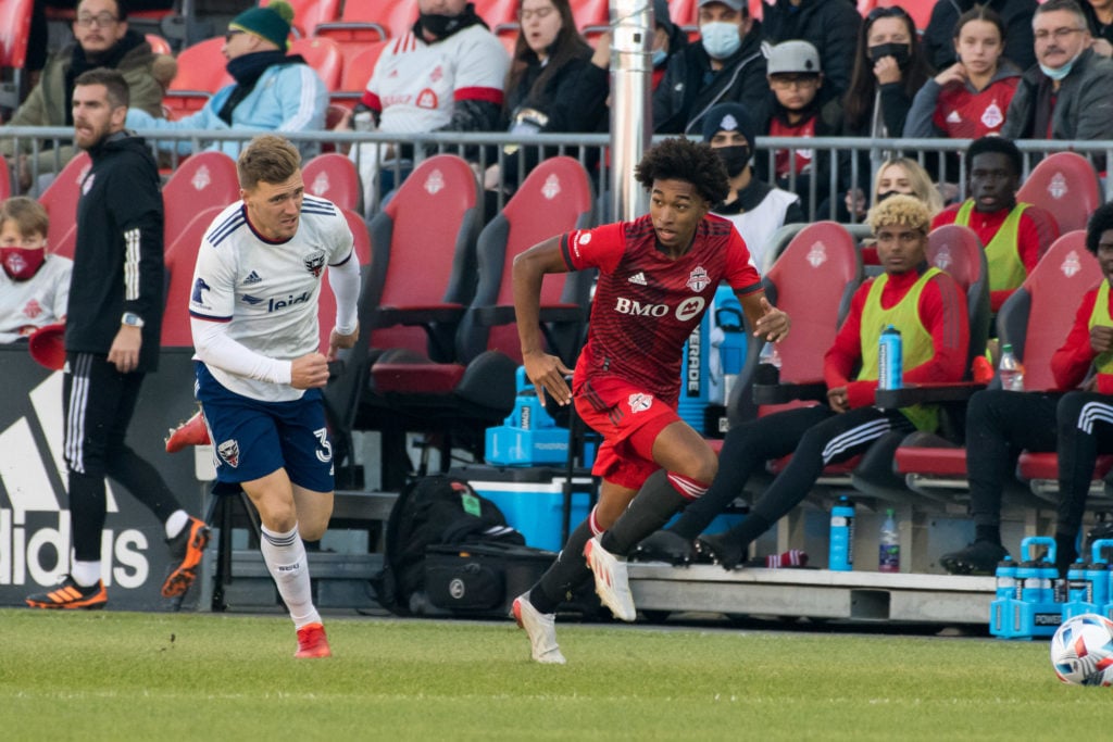 Julian Gressel (L) of DC United and Jahkeele Marshall-Rutty
