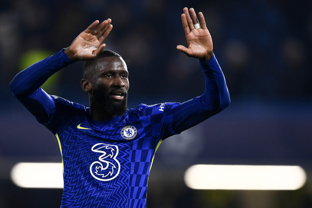 Antonio Rudiger of Chelsea FC gestures at the end of the