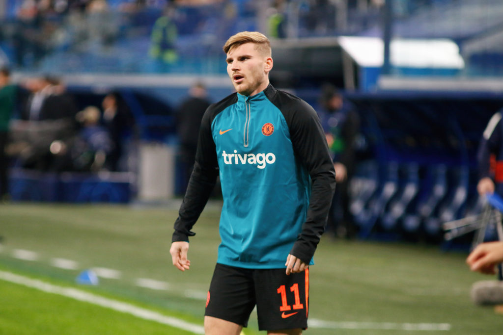Timo Werner (No.11) of Chelsea in action during the UEFA