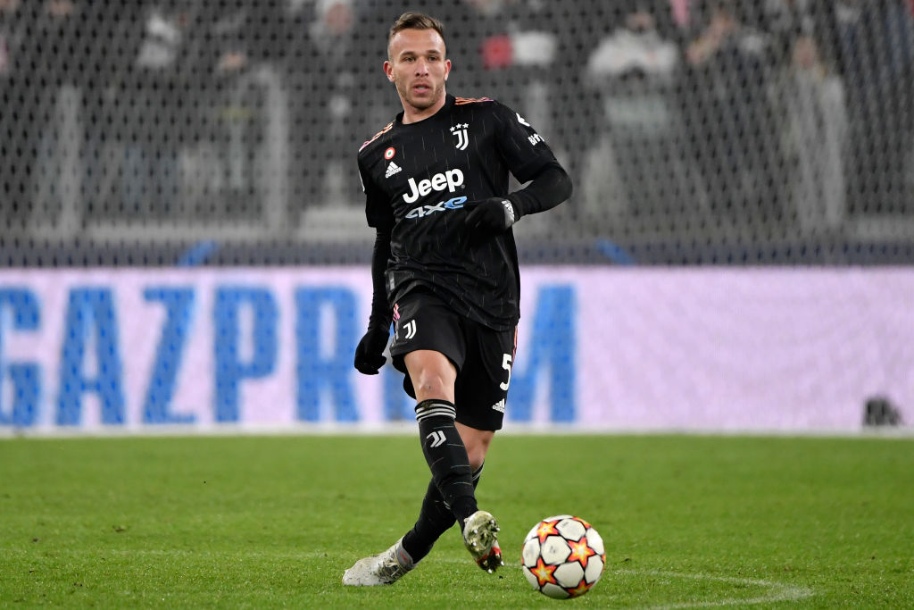 Arthur Melo of Juventus FC in action during the Uefa