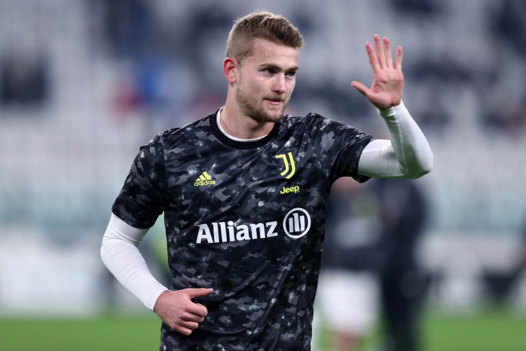 Matthijs de Ligt of Juventus Fc  during warm up before the