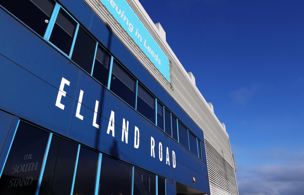 A general view of Elland Road prior to the Premier League match between Leeds United and Brentford at Elland Road on December 05, 2021 in Leeds, En...