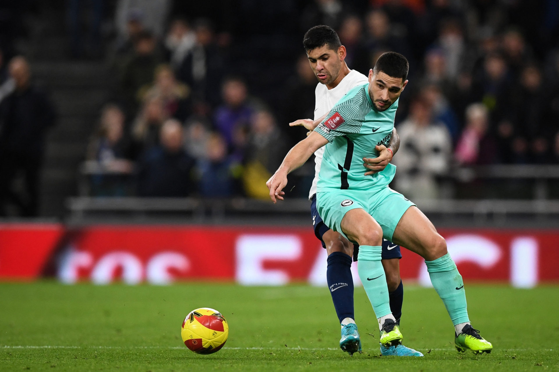 Cristian-romero-shines-for-tottenham-as-they-see-of-brighton-in-fa-cup