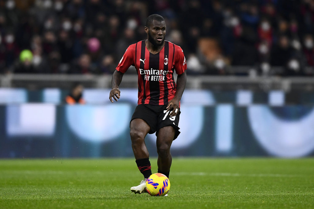 Franck Kessie of AC Milan in action during the Coppa Italia
