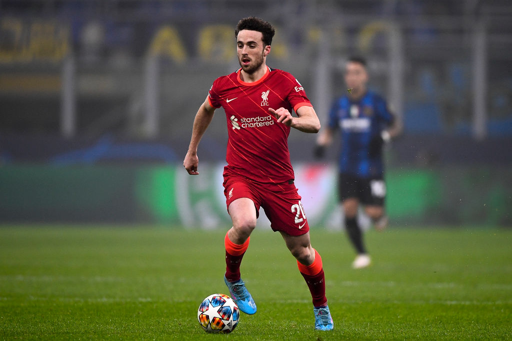 Diogo Jota of Liverpool FC in action during the UEFA