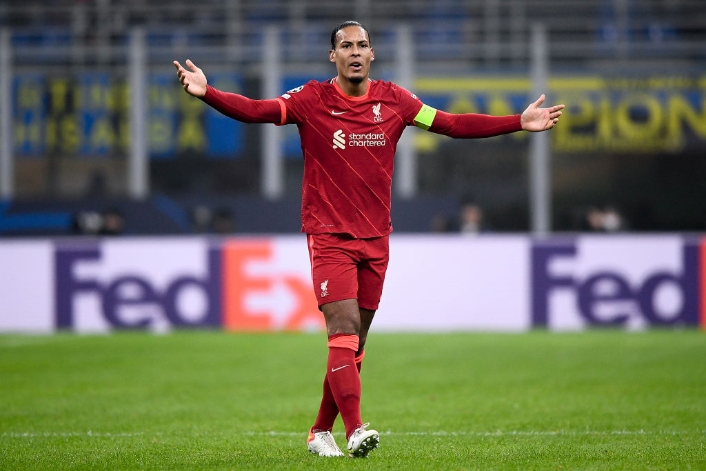 Virgil van Dijk of Liverpool FC reacts during the UEFA