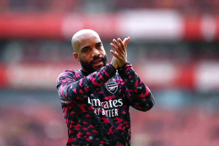 Alexandre Lacazette reacts with three words after Emile Smith Rowe scored for England U21s