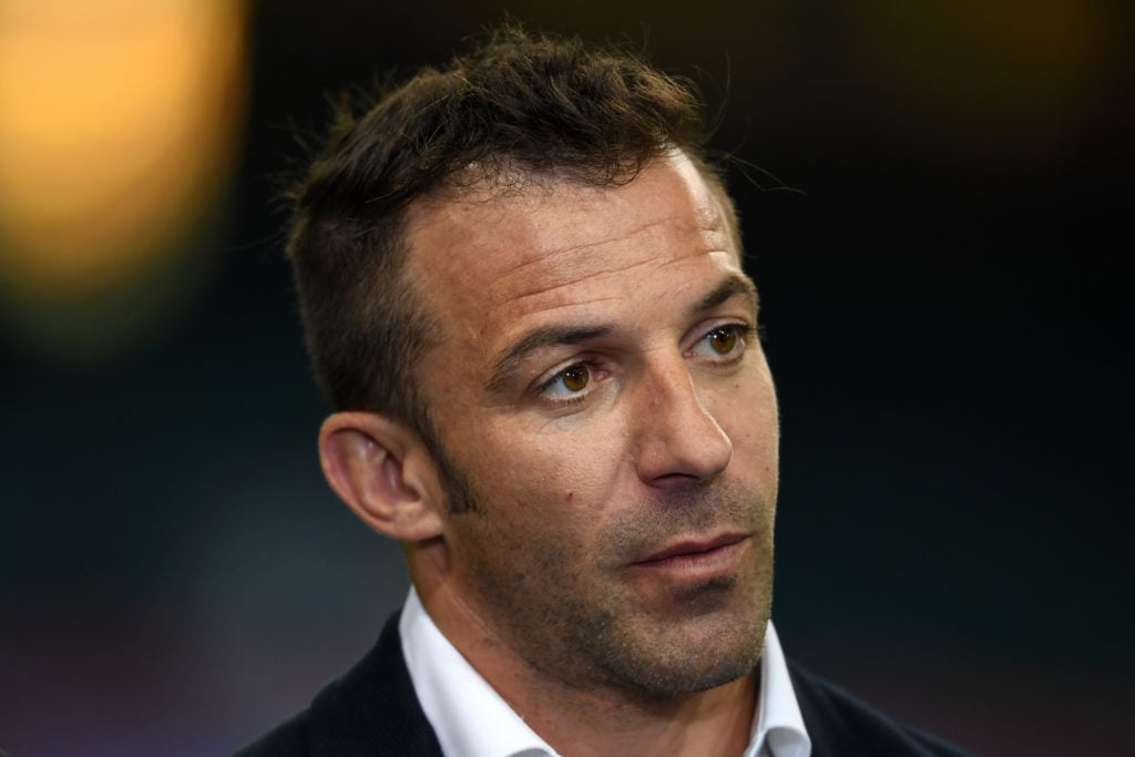 Former football player Alessandro Del Piero looks on during a training session ahead of the UEFA Champions League final between Juventus and Real M...