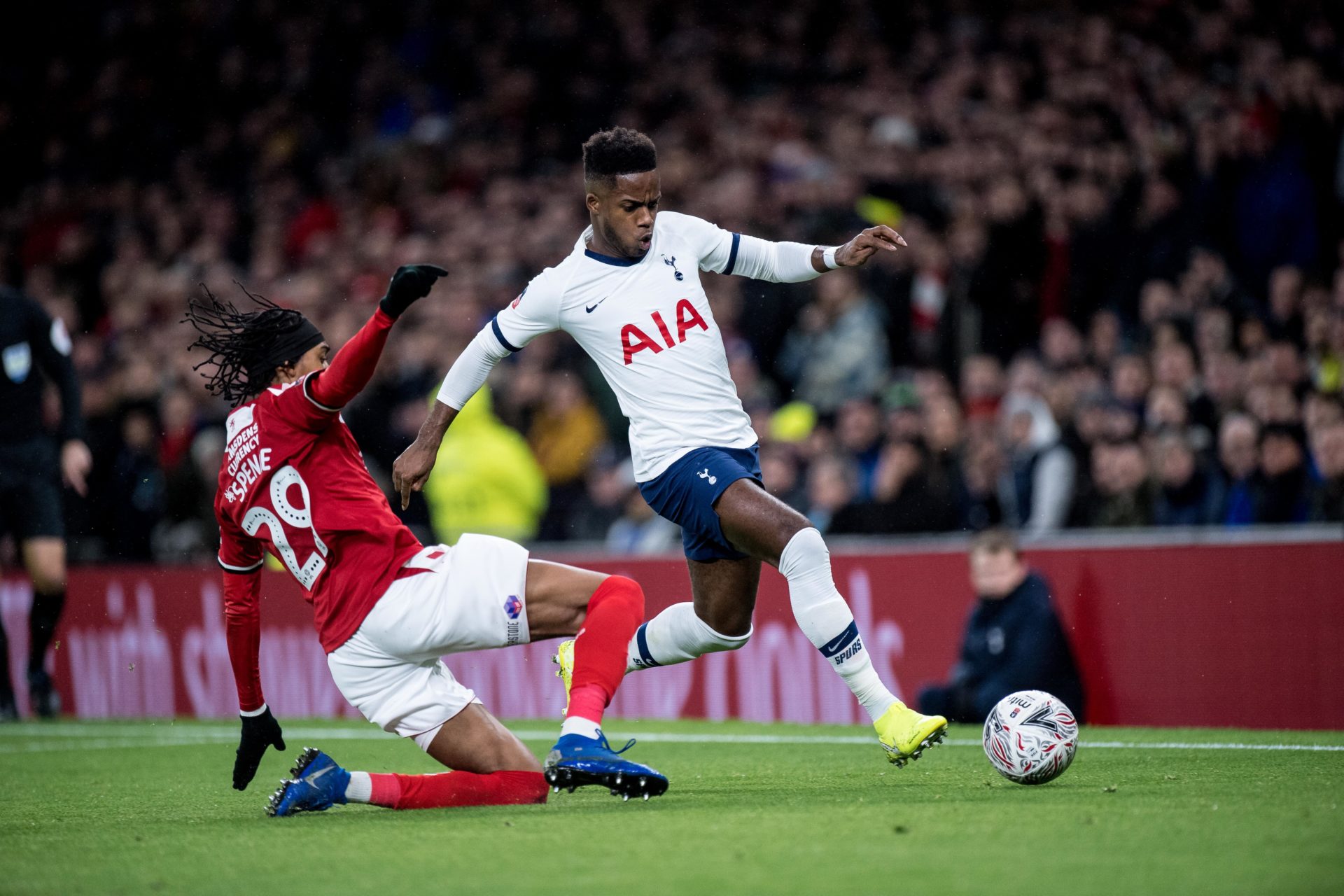 Tottenham's Ryan Sessegnon Reacts After Djed Spence Scores Screamer For ...