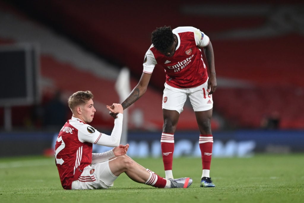 Smith Rowe on the bench