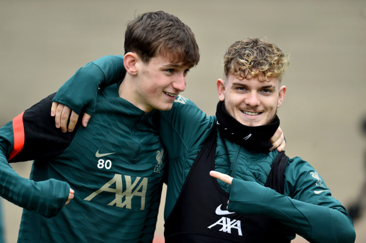 Photo: 'Exceptional' 19-year-old spotted in Liverpool training, messing about with Harvey Elliott