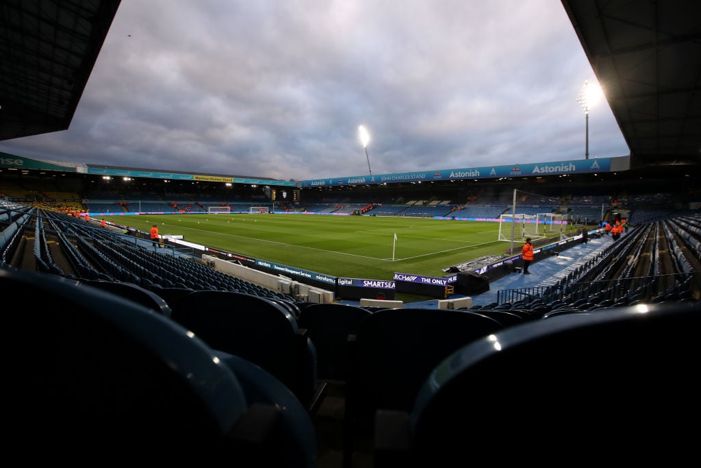 General view inside the stadium prior to the Premier League match between Leeds United and Aston Villa at Elland Road on March 10, 2022 in Leeds, E...