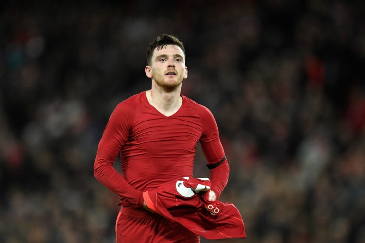 Report: Andrew Robertson spotted applauding after what £25m Liverpool star did during first half vs United