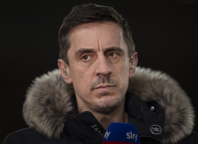 'It's a joke, that': Gary Neville can't believe what Liverpool star did in 42nd minute v Red Devils