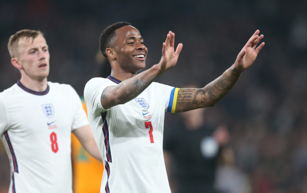 Raheem Sterling in action for England