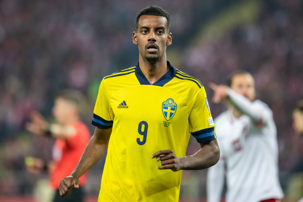 Alexander Isak of Sweden in action during the 2022 FIFA