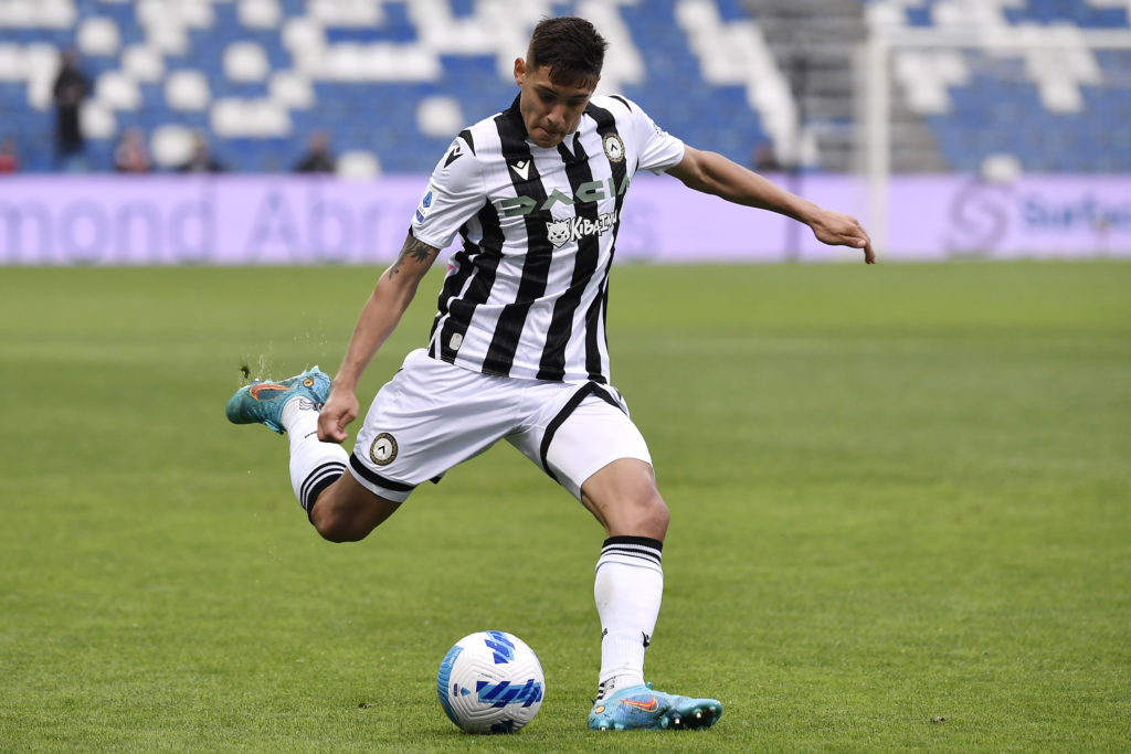 Nahuel Molina of Udinese Calcio in action during the Serie A