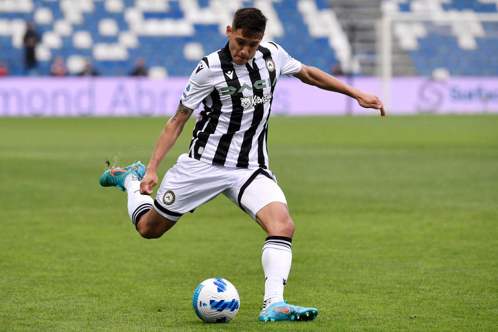 Nahuel Molina of Udinese Calcio in action during the Serie A