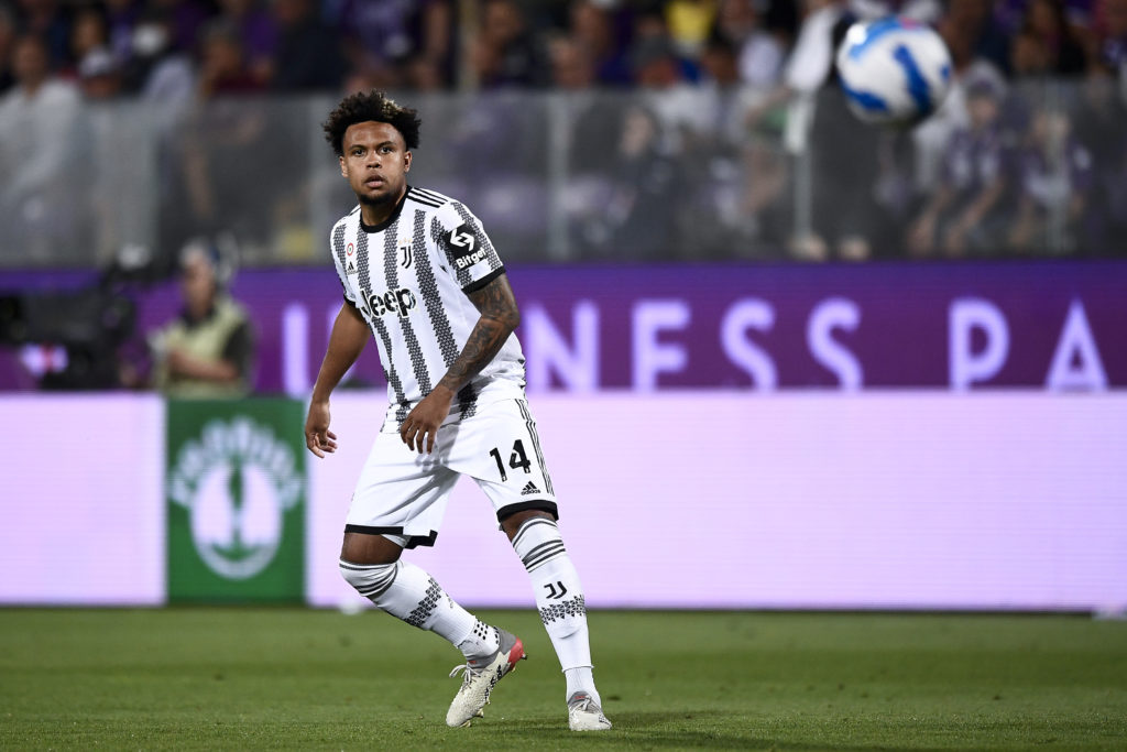 Weston McKennie of Juventus FC eyes the ball during the