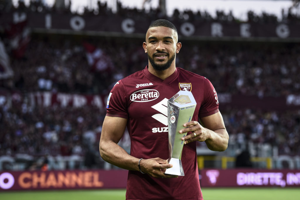 Gleison Bremer of Torino FC poses for a photo with the Serie...