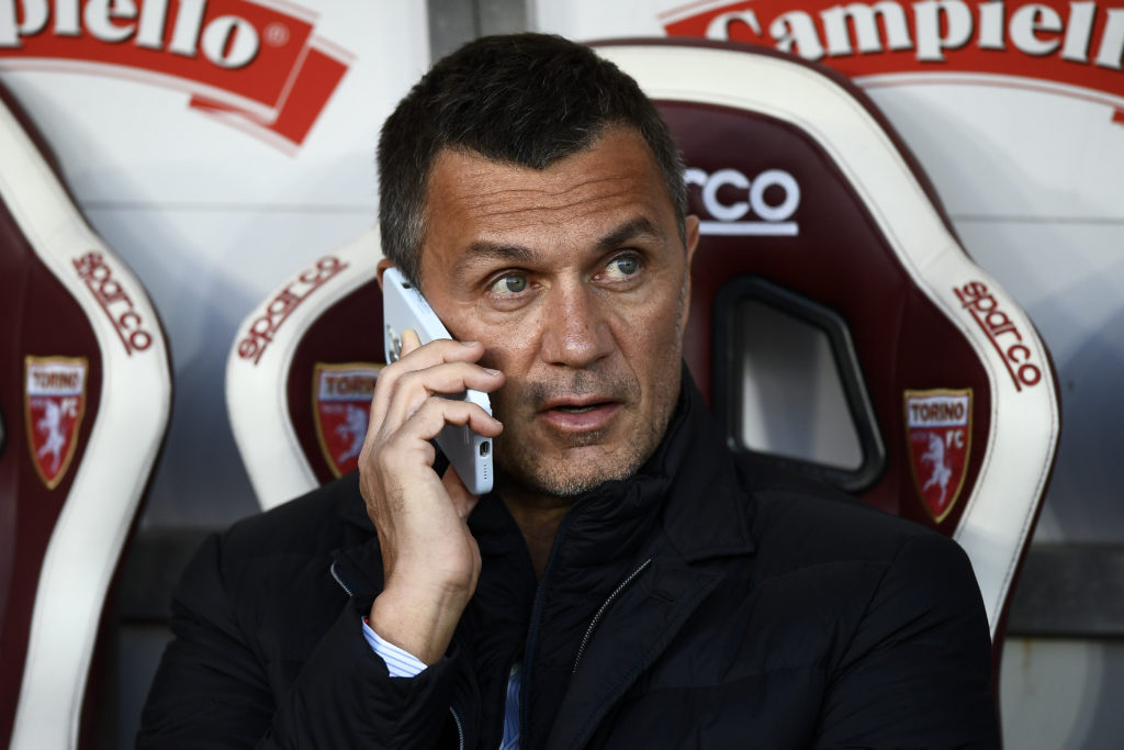 Paolo Maldini, technical area director of AC Milan, talks on