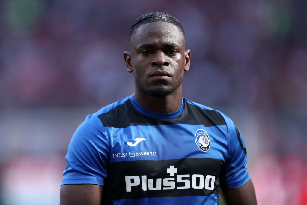 Duvan Zapata of Atalanta Bc  during warm up before the Serie