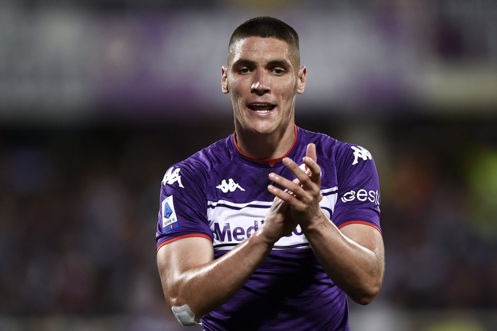 Nikola Milenkovic of ACF Fiorentina gestures during the