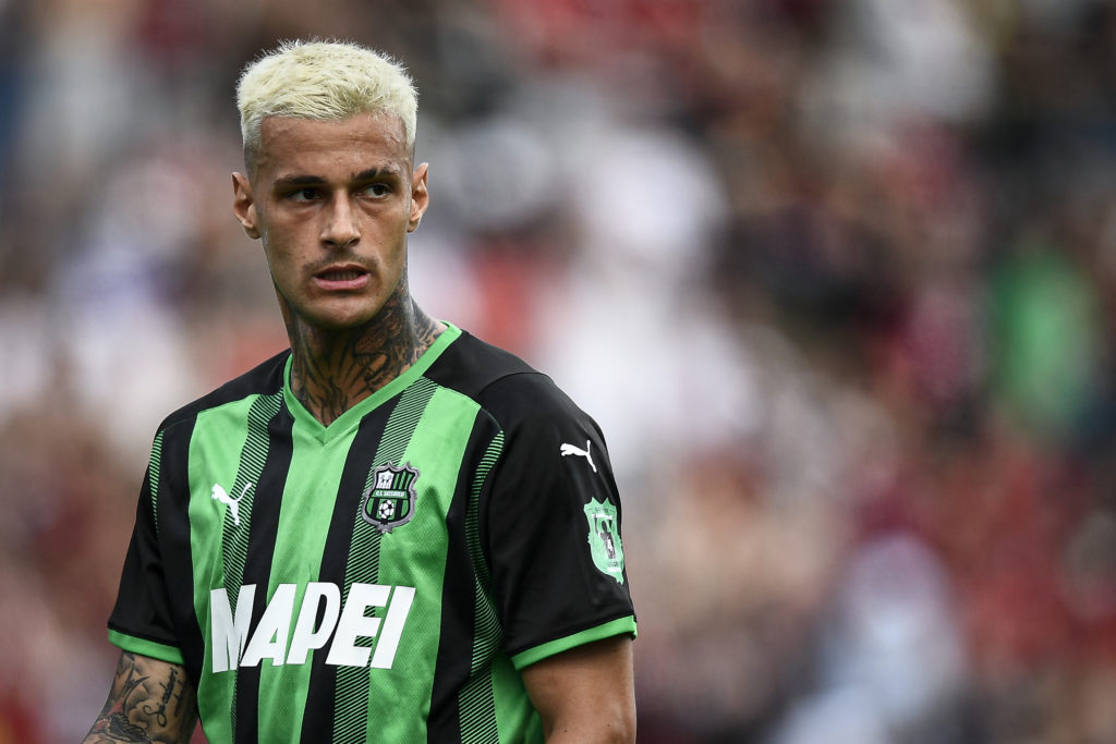 Gianluca Scamacca of US Sassuolo looks on during the Serie A