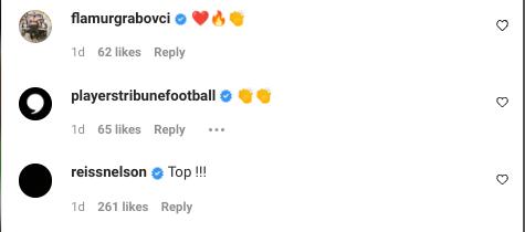 Screenshot of responses to Xhaka Instagram post