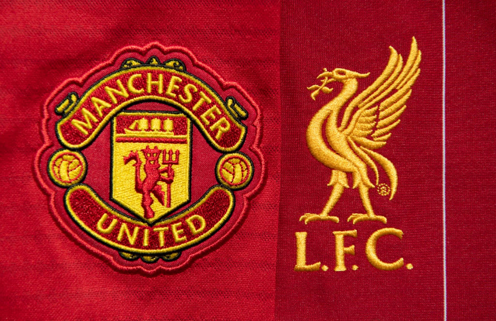 The Liverpool and Manchester United Club Crests