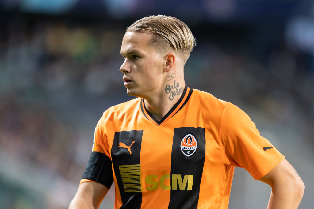 Mykhailo Mudryk of Shakhtar seen in action during the UEFA