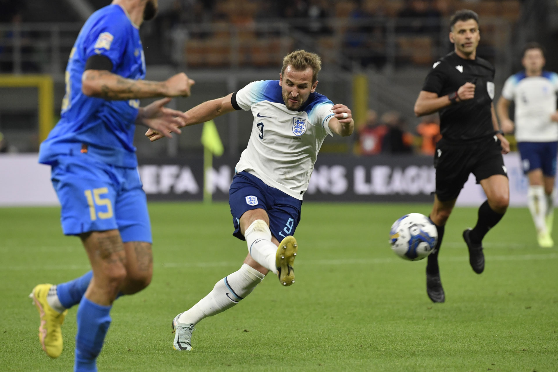 Harry Kane of England in action during the Uefa Nations