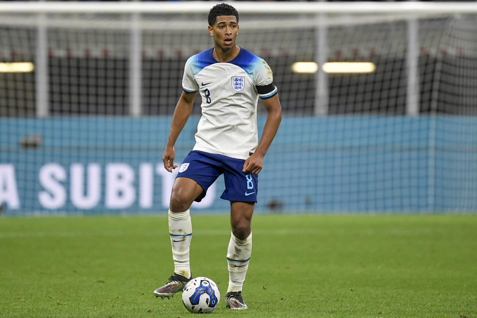 Jude Bellingham of England in action during the Uefa Nations