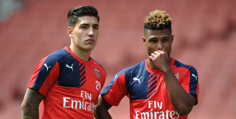 Photo: Former Arsenal stars Hector Bellerin and Serge Gnabry pictured together before Bayern vs Barca