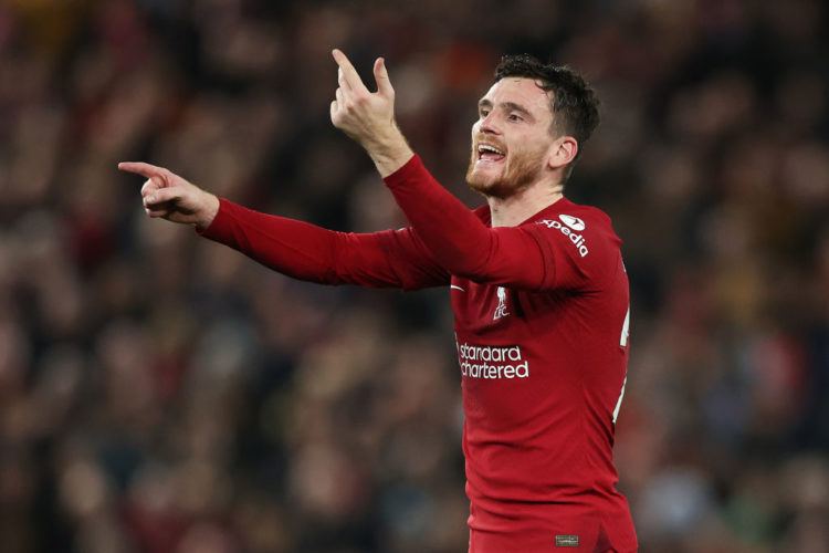 Andy Robertson and Rob Holding react as Kieran Tierney leaves Arsenal on loan