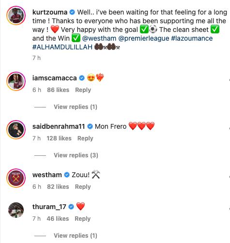 Benrahma and Scamacca impressed by Zouma