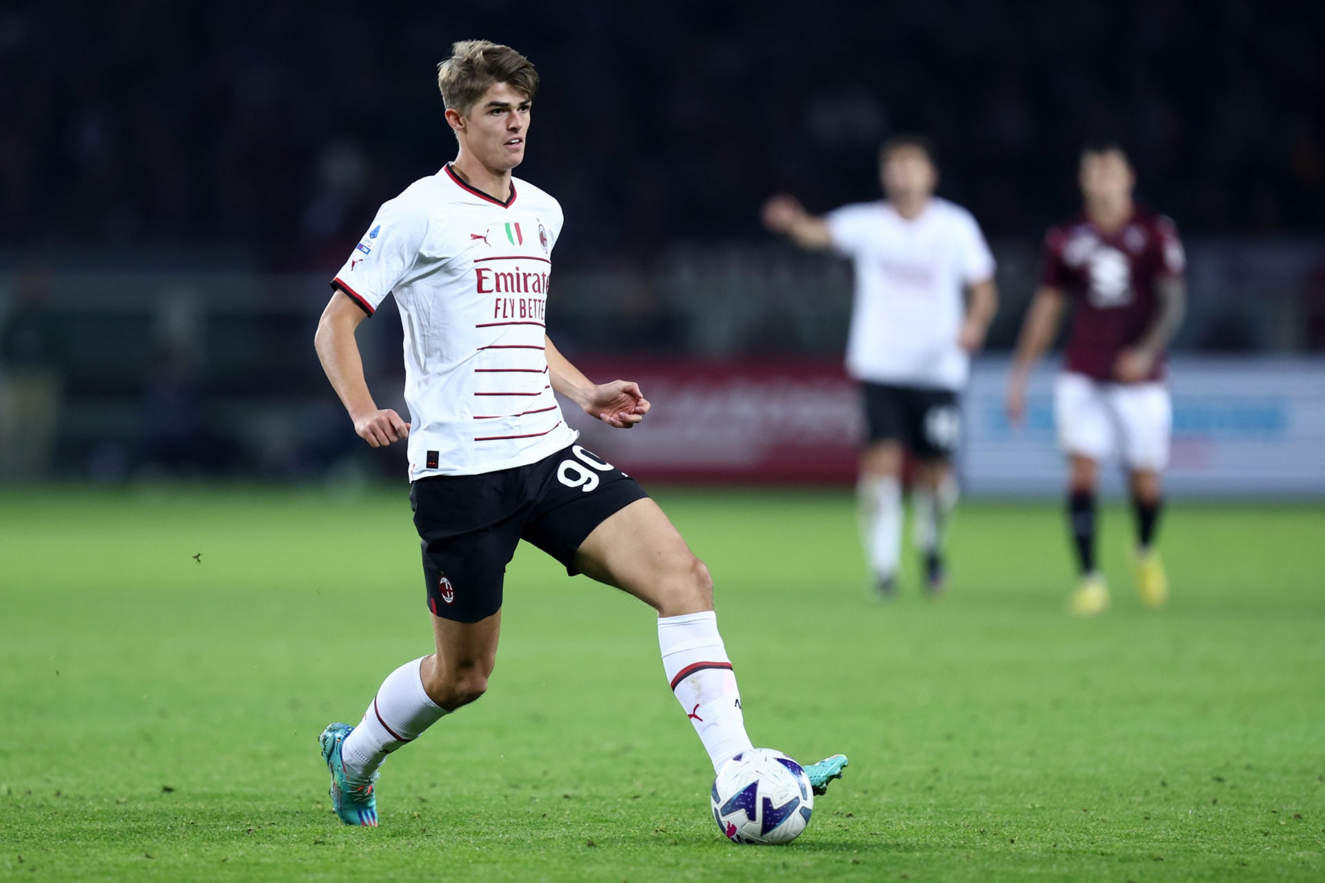 Charles De Ketelaere of Ac Milan in action during the Serie