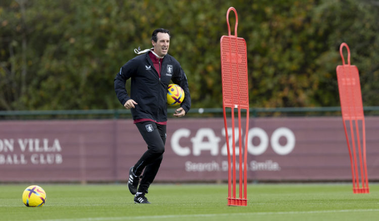 Video: £28m Aston Villa player tackles Unai Emery in his first training session and sets up a goal