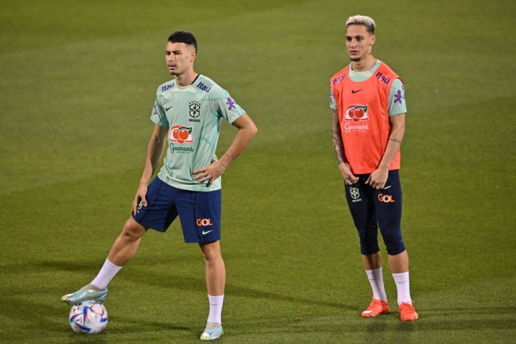 Gabriel Martinelli gets flung about in Brazil World Cup training, £52m Manchester United star loves it