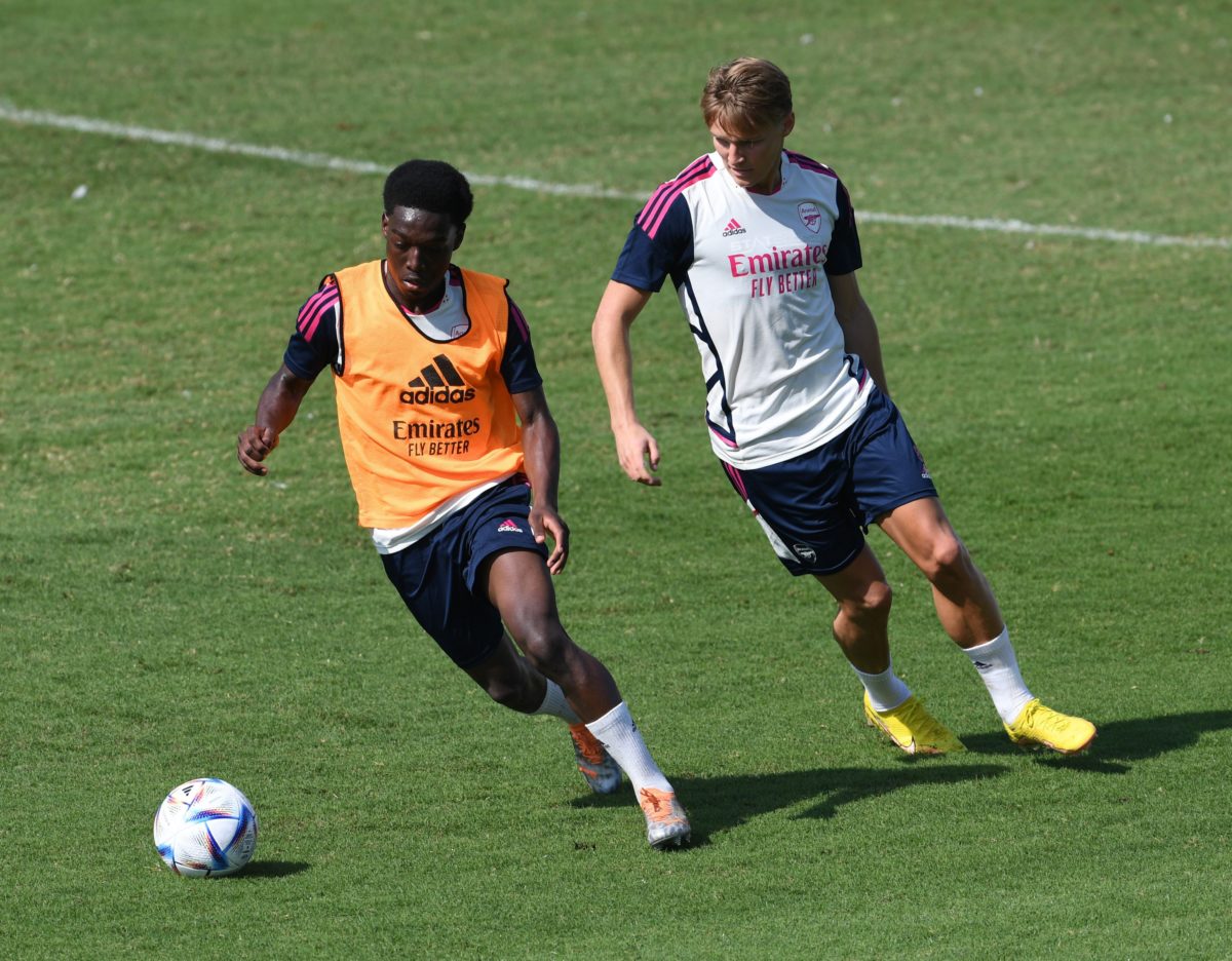 Photo: Arsenal 17-year-old who's 'similar in style to Omari Hutchinson' training in Dubai pre-Lyon clash