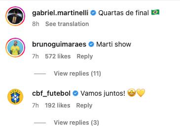 Martinelli helps Brazil to reach the next round of the World Cup