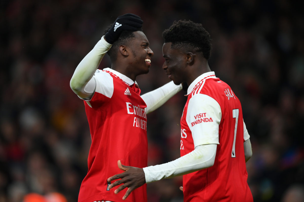 Bukayo Saka shares what he told Eddie Nketiah while Arsenal winner was being checked by VAR