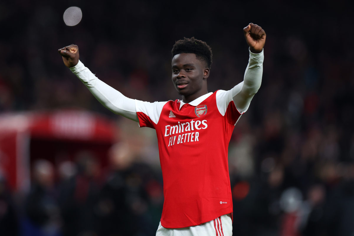 The three words Mikel Arteta was shouting at Bukayo Saka after running on the pitch at full-time yesterday