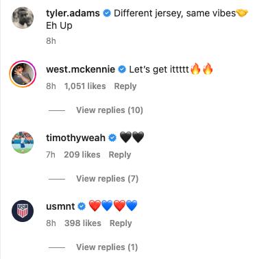Tyler Adams sends Weston McKennie after Leeds move